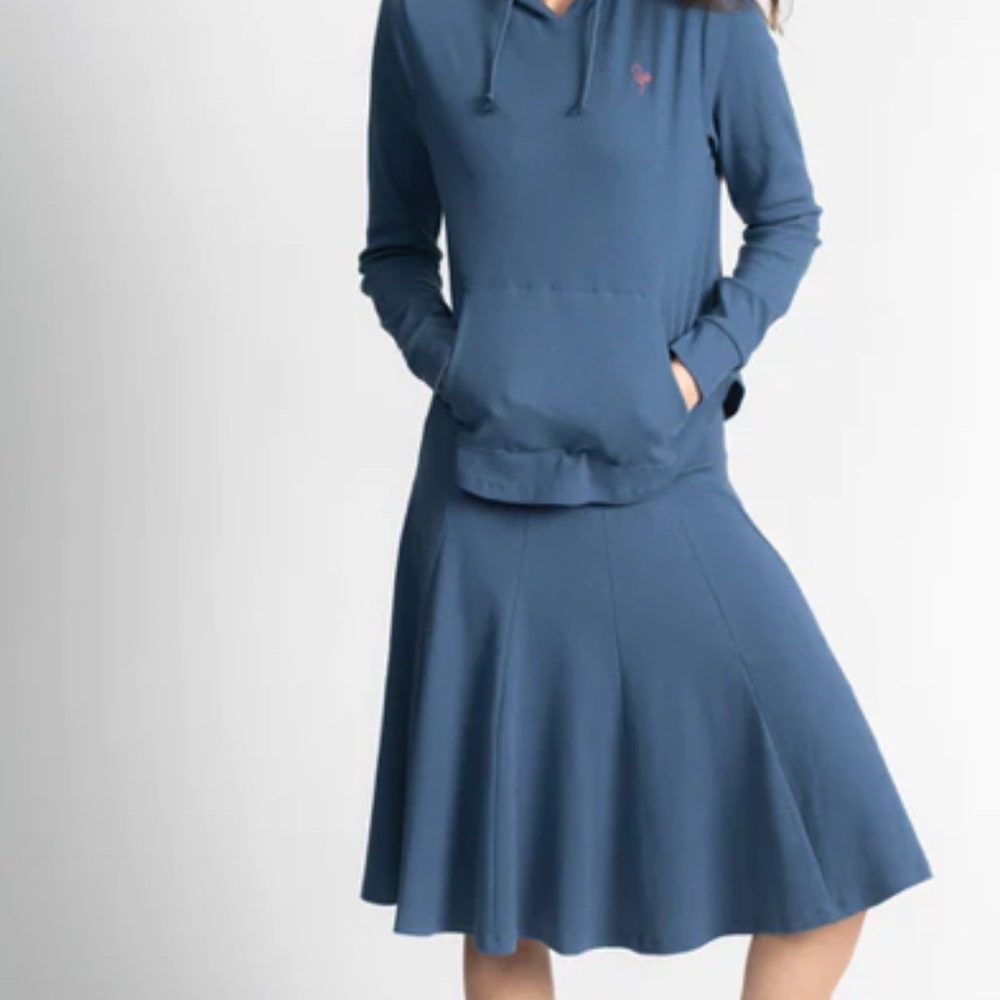 MELI teen blue ribbed paneled skirt